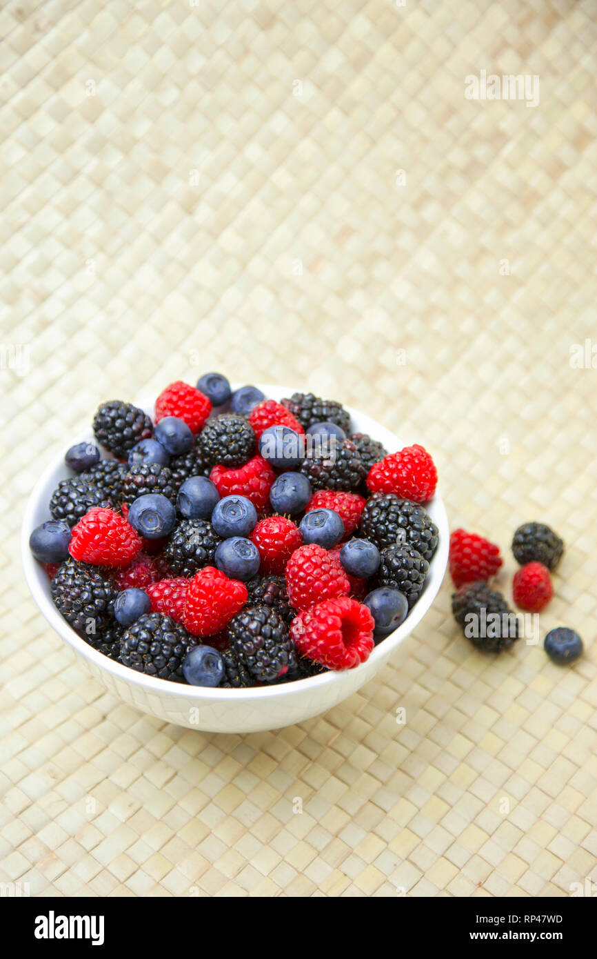 Bowl of berries Stock Photo