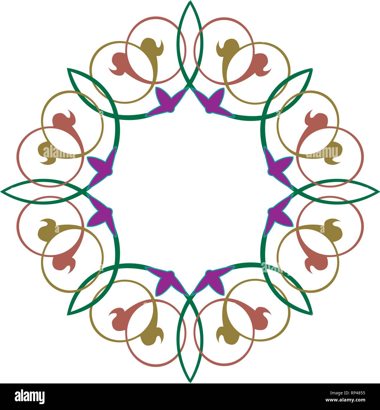 arabesque Borders - Tiled frame in plant leaves and flowers Framework ...