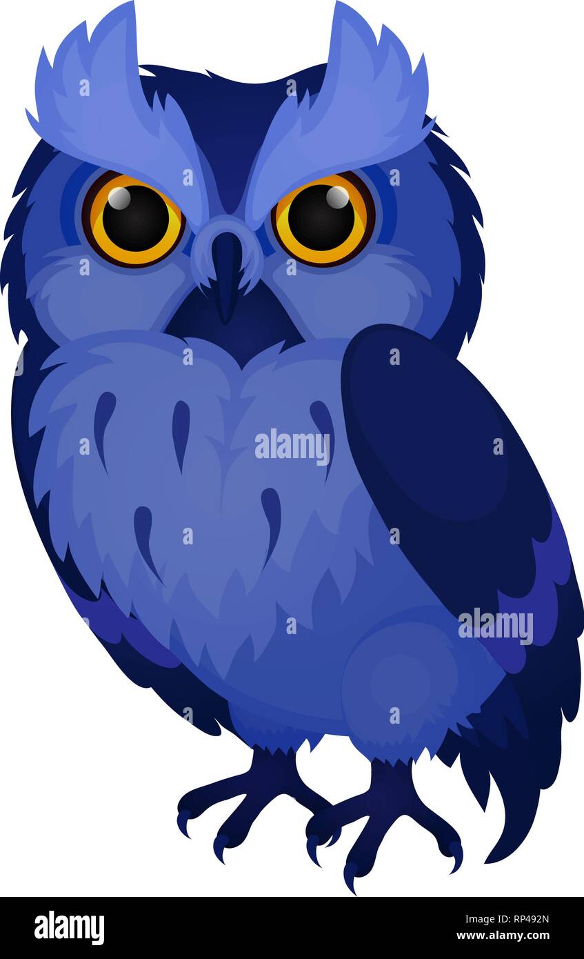 Wise blue owl isolated on white background. Vector cartoon close-up  illustration Stock Vector Image & Art - Alamy