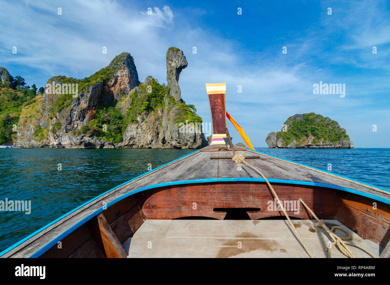 Koh Kai  wooden boat Krabi Thailand Stock Photo