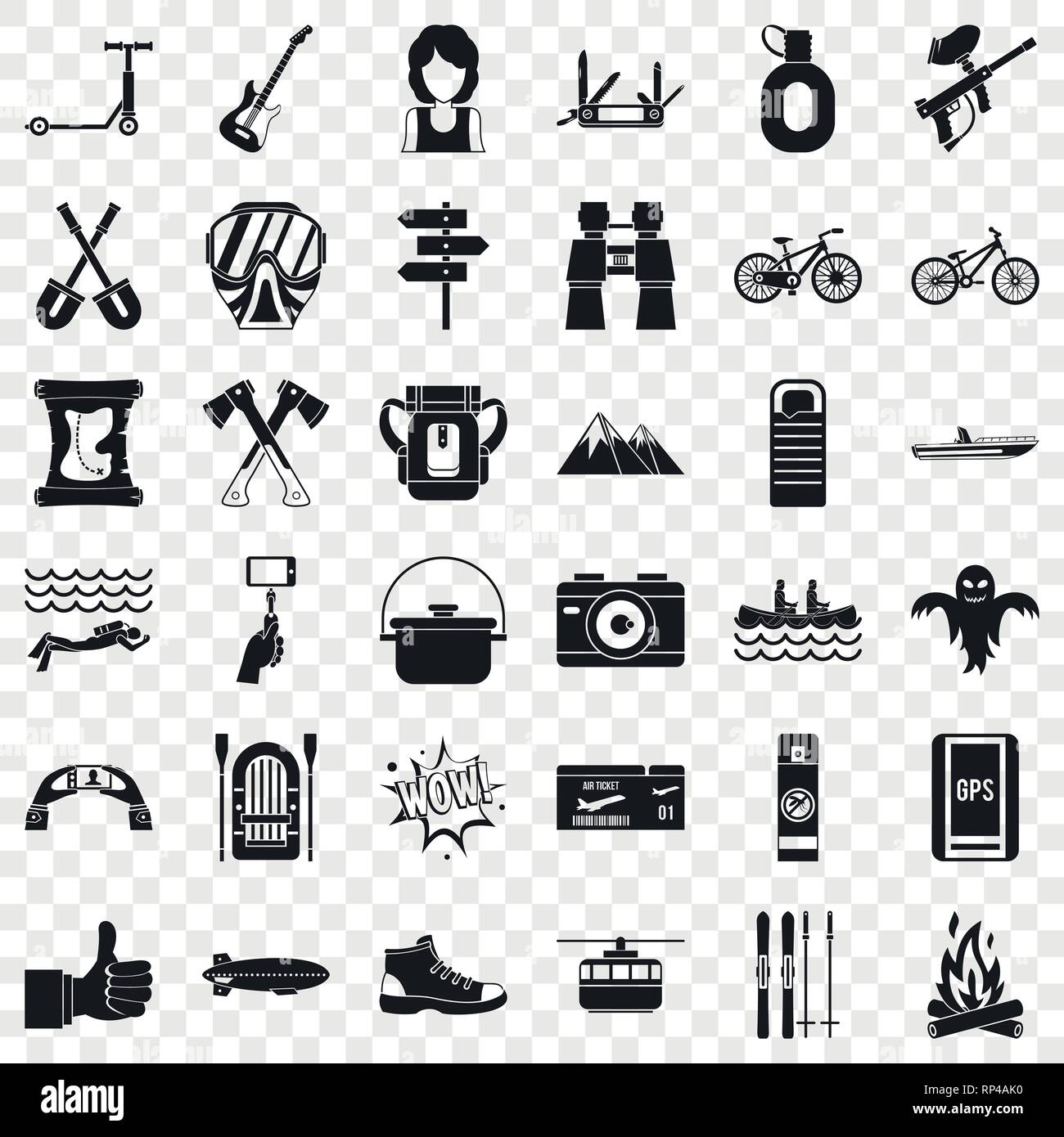 Camping adventure icons set, simple style Stock Vector Image & Art - Alamy