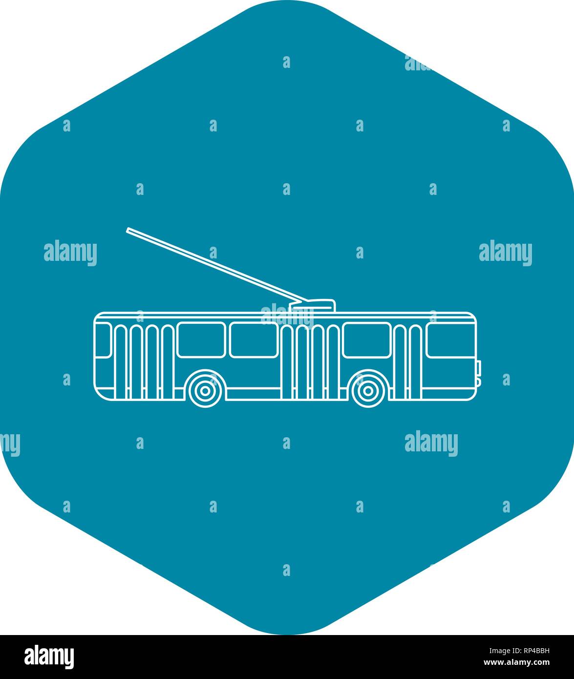 Trolleybus icon, outline style Stock Vector Image & Art - Alamy
