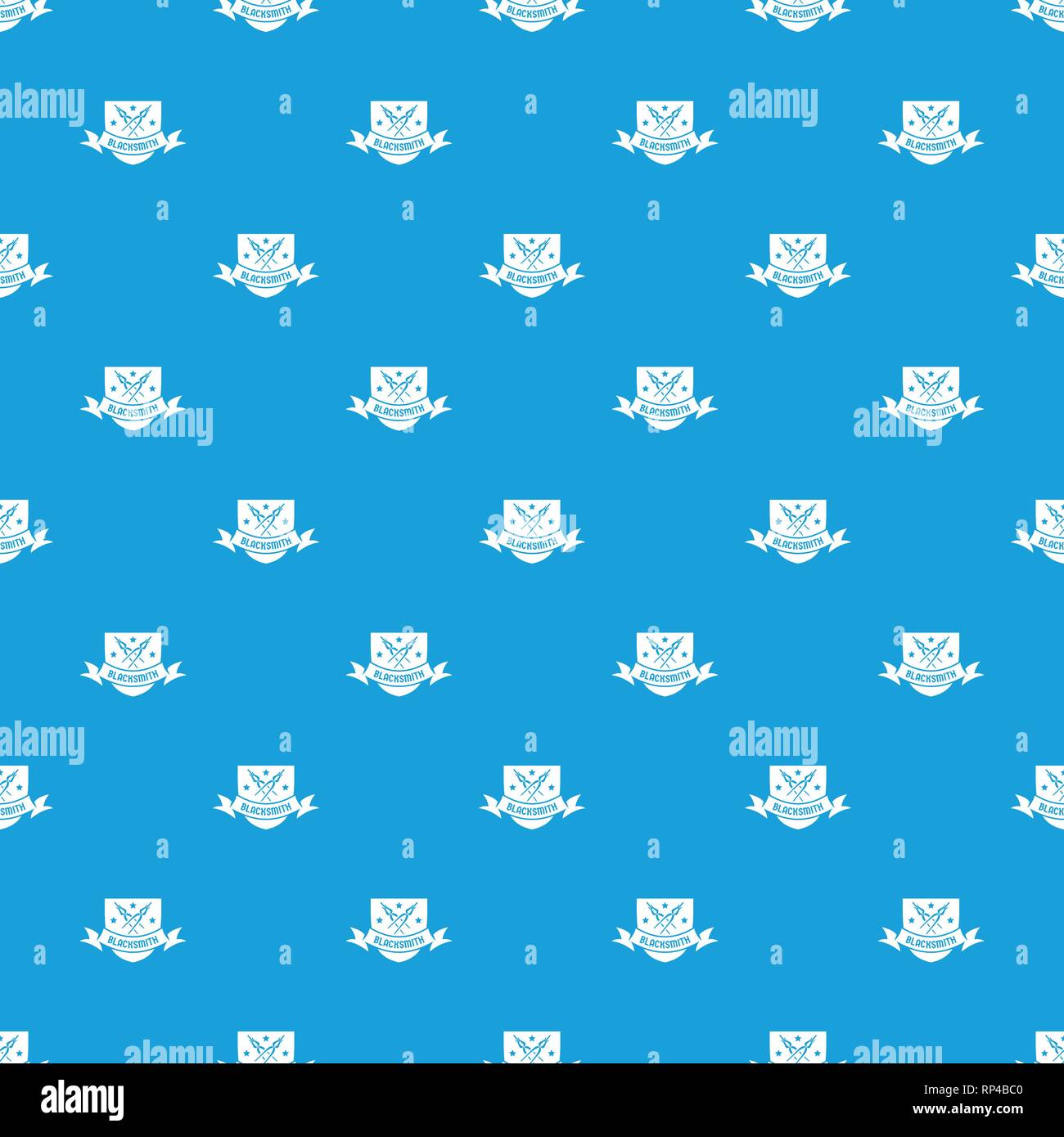 Ironwork pattern vector seamless blue Stock Vector