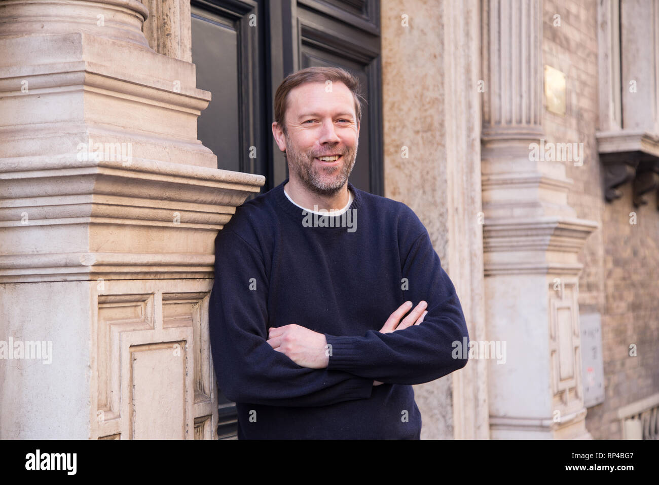 Rome, Italy. 20th Feb, 2019. Jakob Cedergren during the photocall in Rome with the Danish actor Jakob Cedergren, for presentation of the film 'The Guilty' directed by Gustav Moller Credit: Matteo Nardone/Pacific Press/Alamy Live News Stock Photo