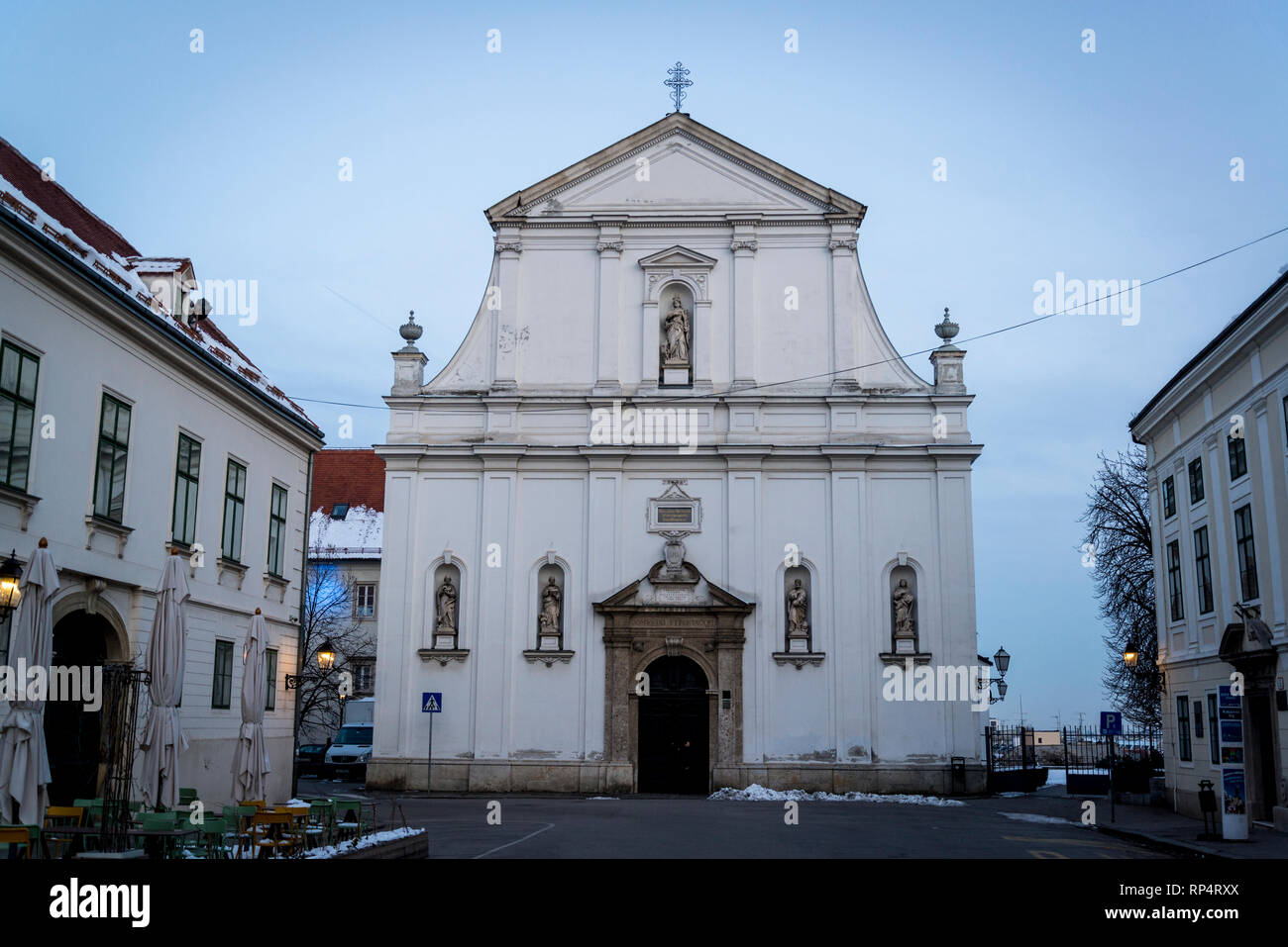 St. Catherine's Church, a Jesuit baroque church, Upper Town, Zagreb, Croatia Stock Photo