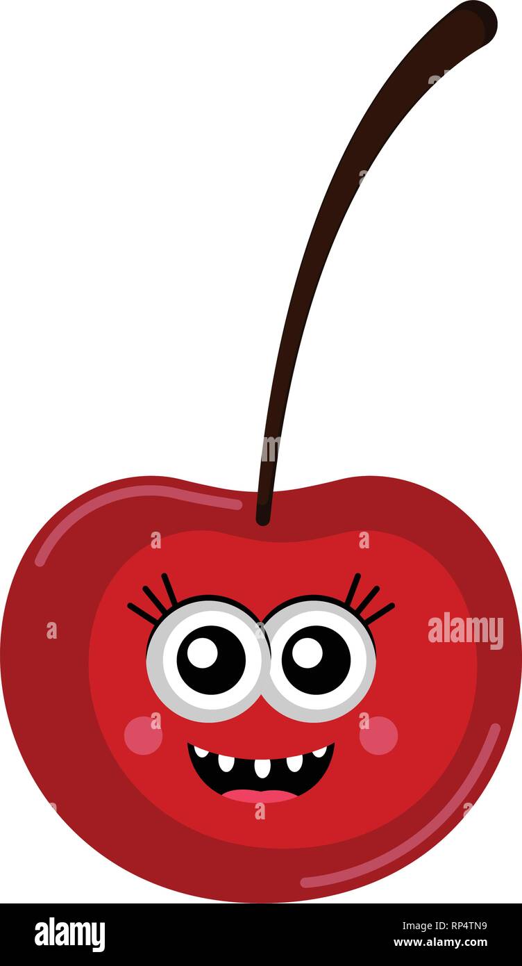 Isolated happy cherry cartoon Stock Vector Image & Art Alamy