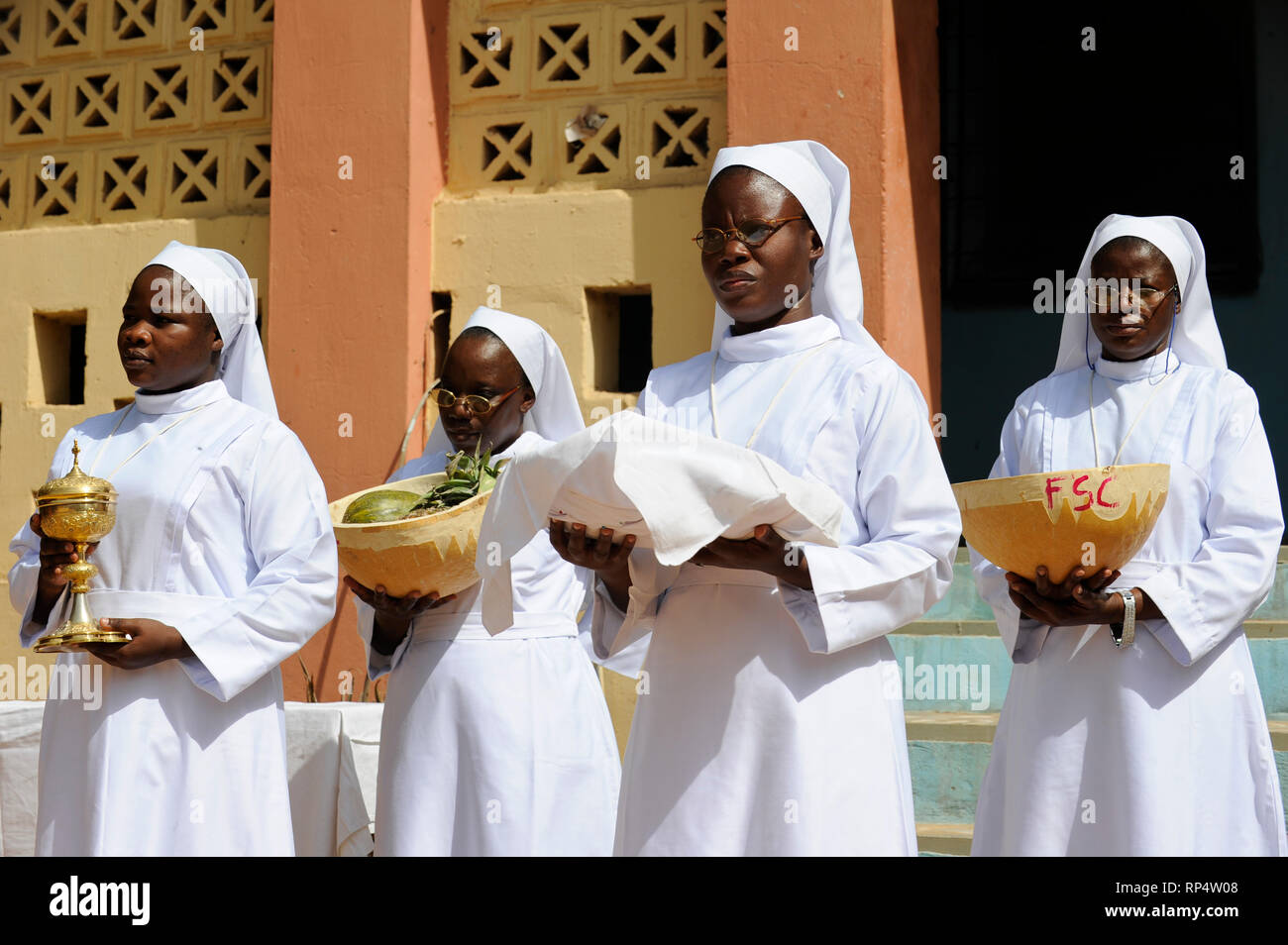 NIGER Maradi, catholic church, holy mass and consecration of new nuns of 'Servantes de Christ' Stock Photo