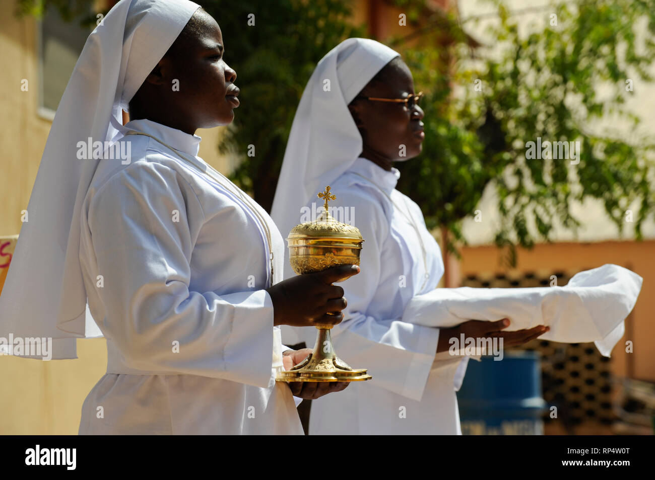 NIGER Maradi, catholic church, holy mass and consecration of new nuns of "Servantes de Christ" Stock Photo