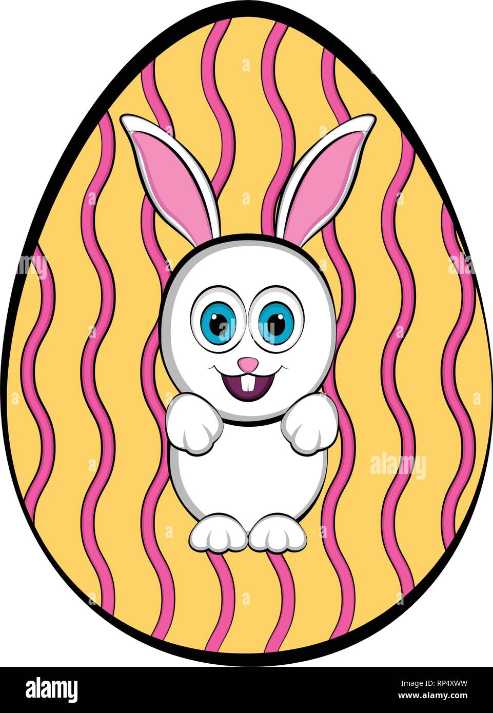 Easter egg with a cute bunny cartoon Stock Vector Image & Art - Alamy