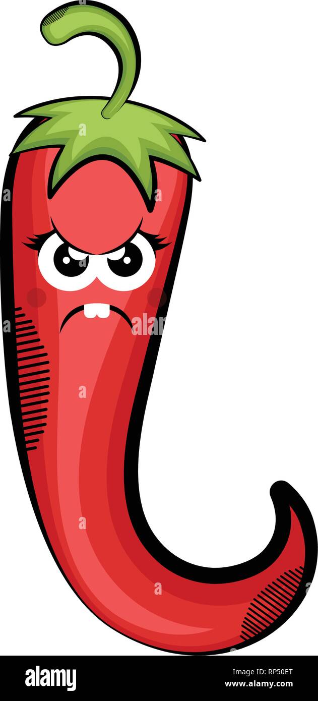 Angry chili pepper cartoon. Colored sketch Stock Vector Image & Art Alamy