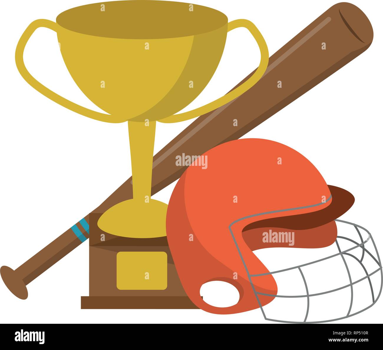 baseball helmet bat and trophy cup Stock Vector Image & Art - Alamy