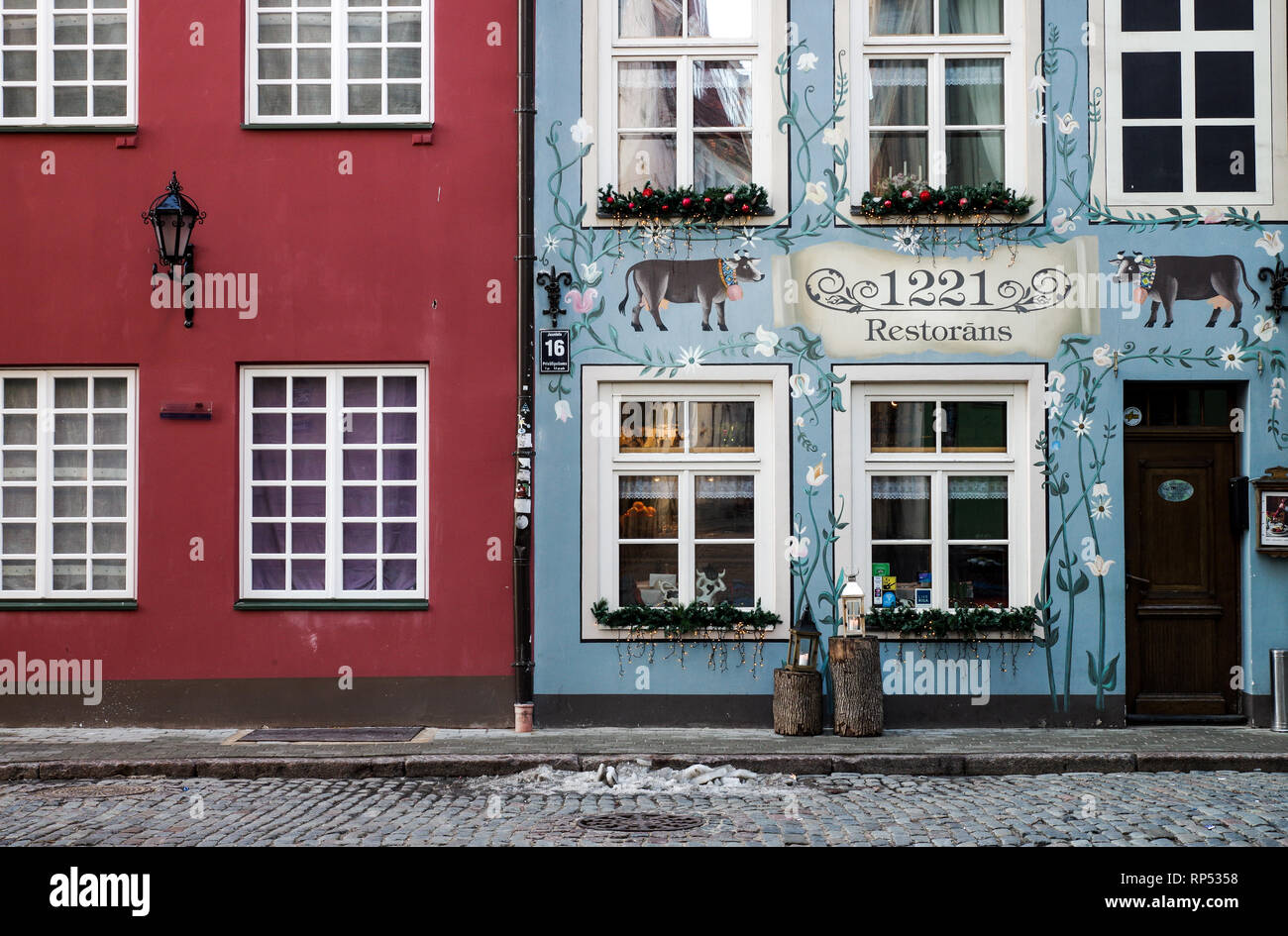 Quirky 1221 Restorans - one of the most instagrammable views in Riga, Latvia Stock Photo