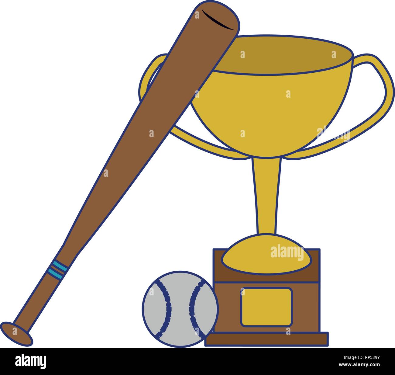 baseball bat trophy cup and ball Stock Vector Image & Art - Alamy