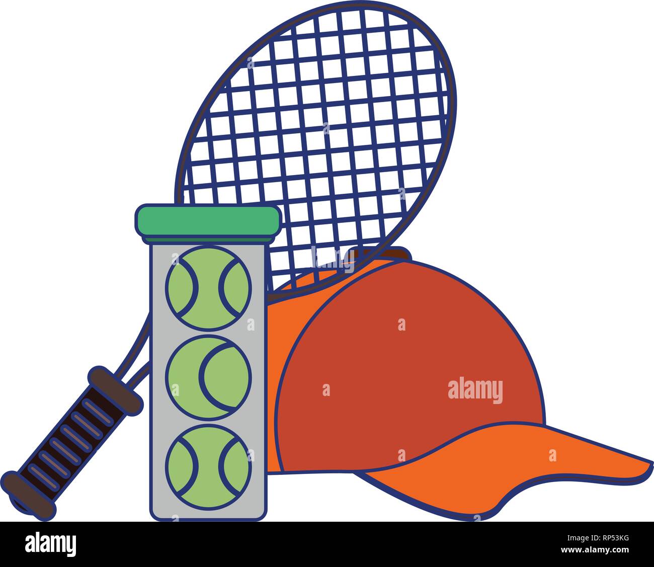 tennis racket balls and hat Stock Vector Image & Art Alamy