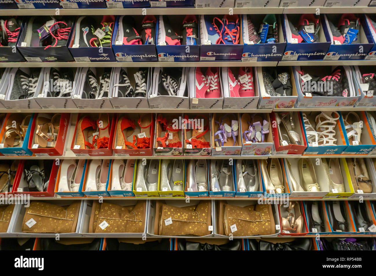 Children's shoes in a Payless ShoeSource store in Herald Square in New York  on Monday, February 18, 2019. The retailer is closing all of its 2100  stores in the U.S. and Puerto
