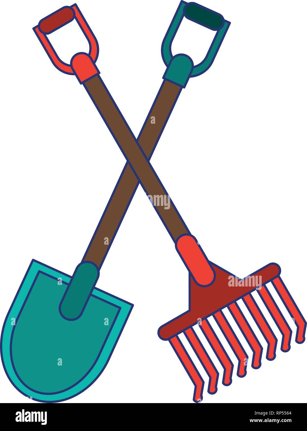 shovel and rake harvest tools Stock Vector Image & Art - Alamy