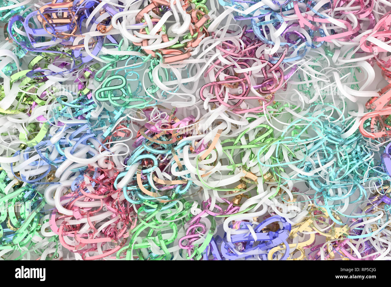 CGI composition, messy string geometric, for design texture or title ...