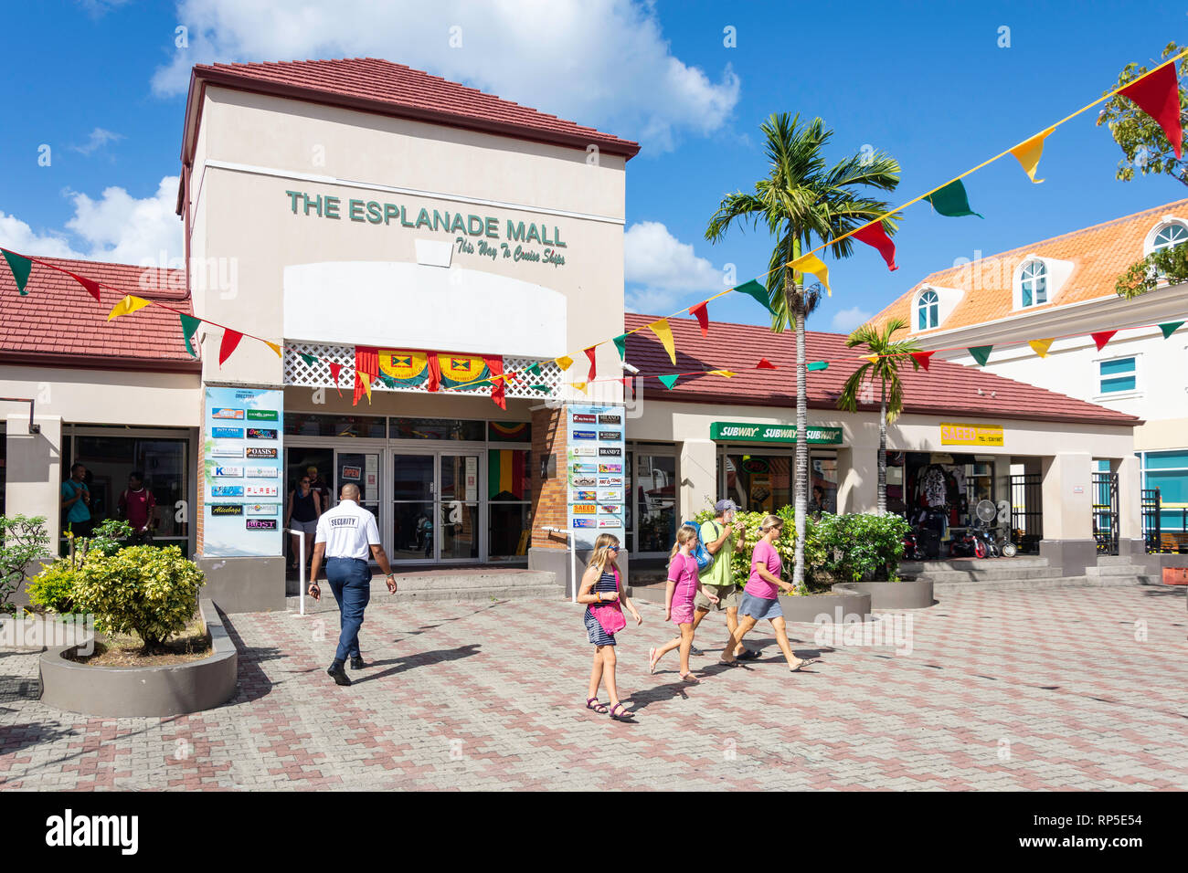 Entrance to The Esplanade Mall, Melville Street, St.George’s, Grenada, Lesser Antilles, Caribbean Stock Photo