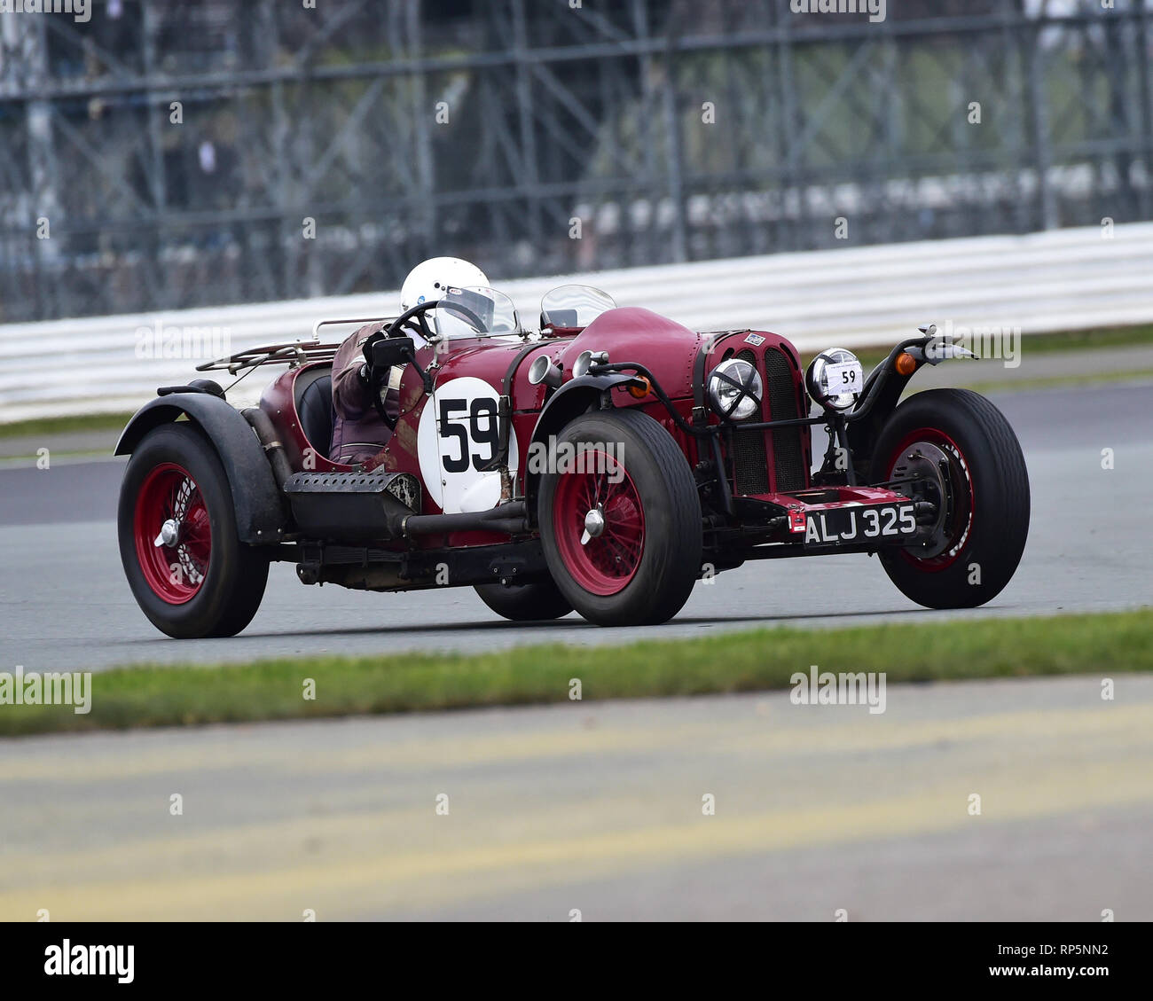 Richard Iliffe, Riley Elf, VSCC, Pomeroy Trophy, Silverstone, 16th February 2019, cars, competition, February, Fun, historic cars, iconic, motor sport Stock Photo