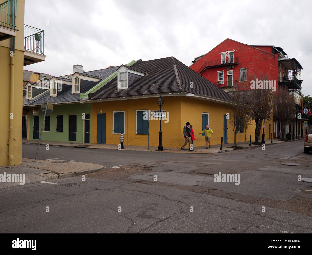 New Orleans, Louisiana, USA - 2018: A house at the French Quarter in the typical architectural style of that district. Stock Photo