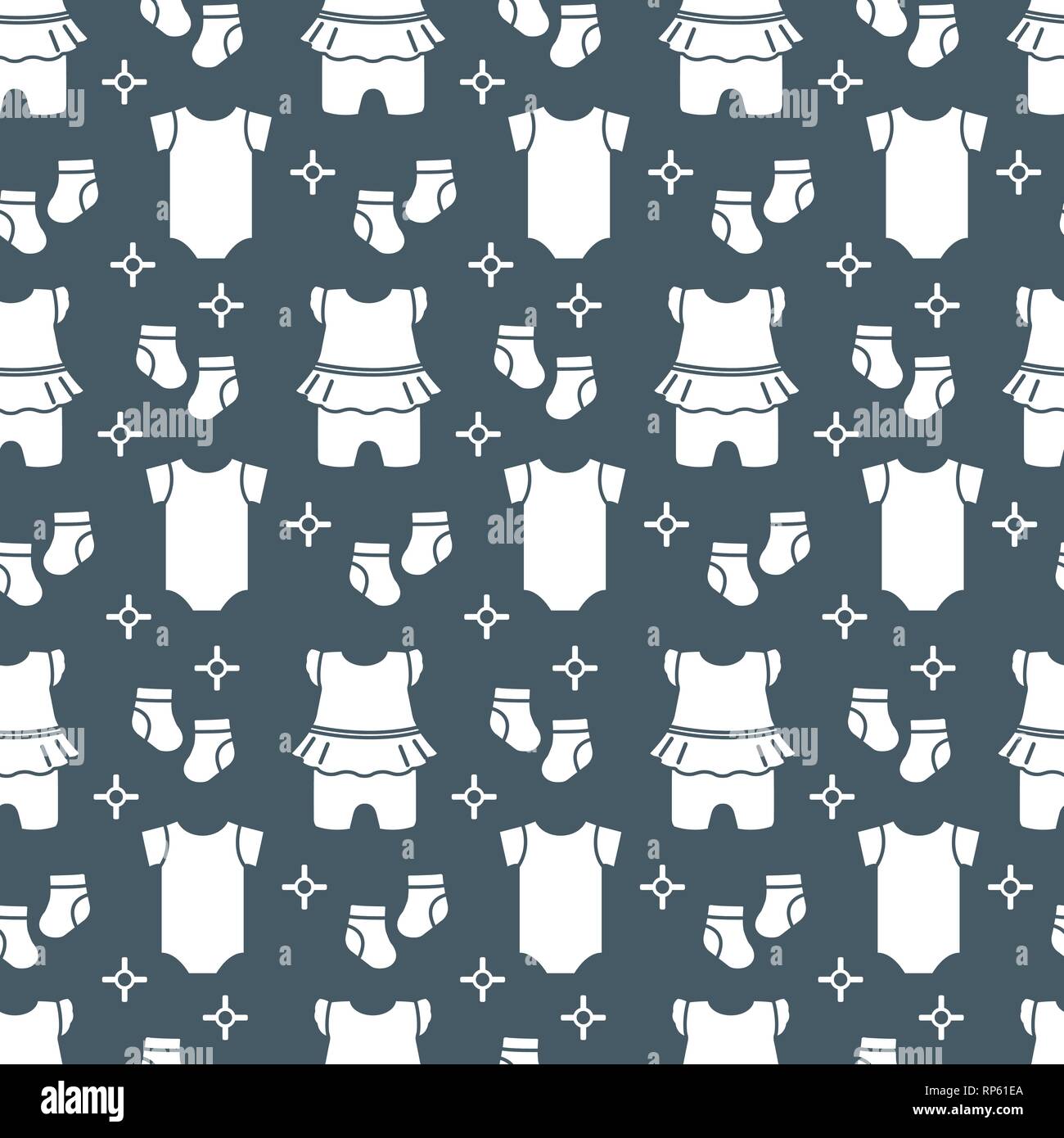 Seamless pattern with baby clothes. Vector illustration with slip ...