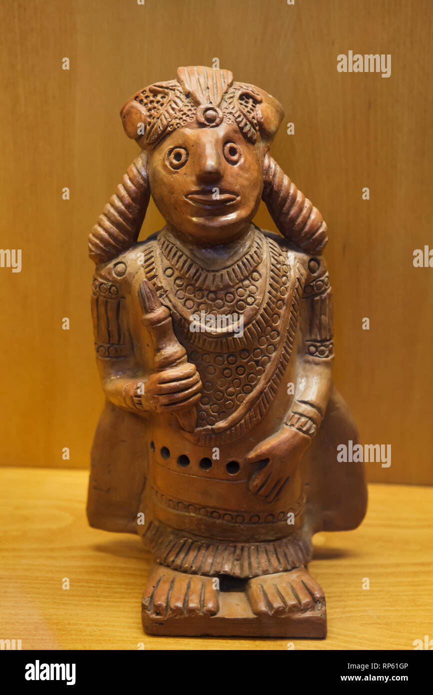 Mexican statuette dated from the 19th century on display in the Carmo Archaeological Museum (Museu Arqueológico do Carmo) in the former Carmo Convent (Convento do Carmo) in Lisbon, Portugal. Stock Photo