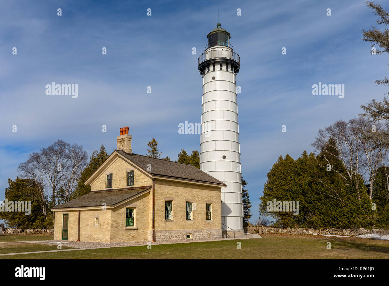Cana Island Lighthouse in historic Door County, Wisconsin Stock Photo