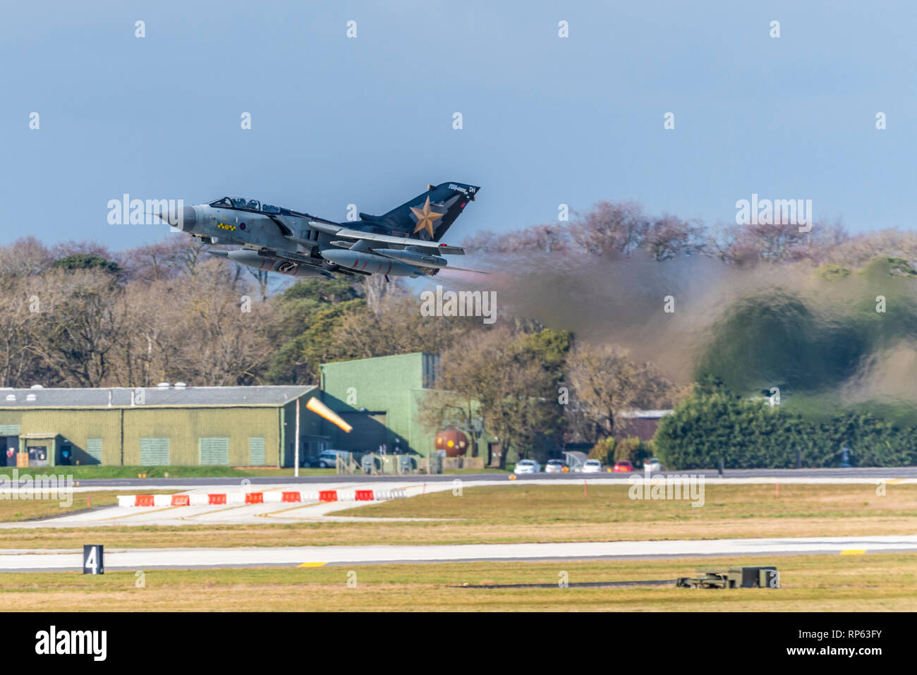 Royal Air Force Panavia Tornado Gr4 fighter jet taking off to take part ...
