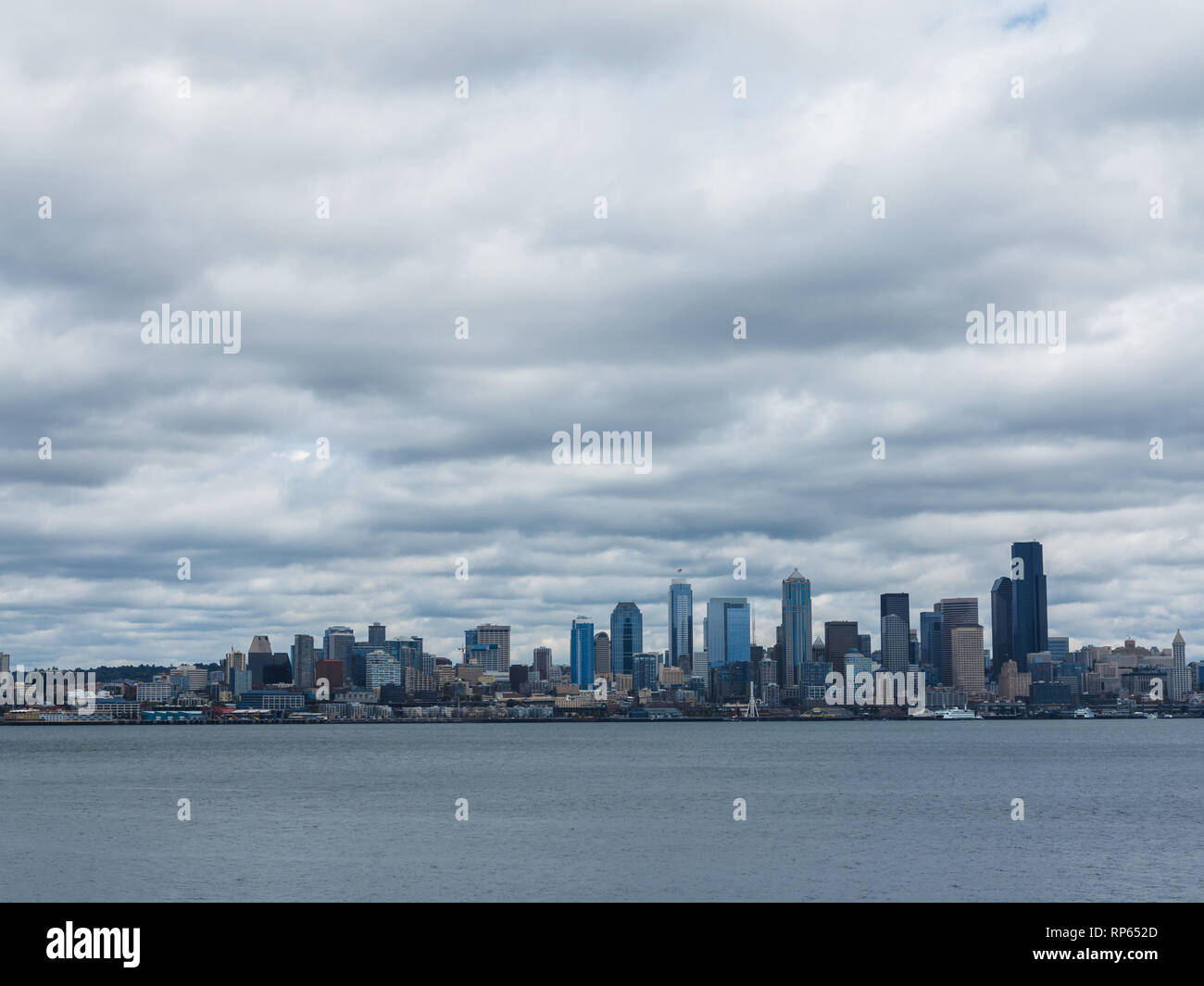 Seattle skyline on stormy day Stock Photo