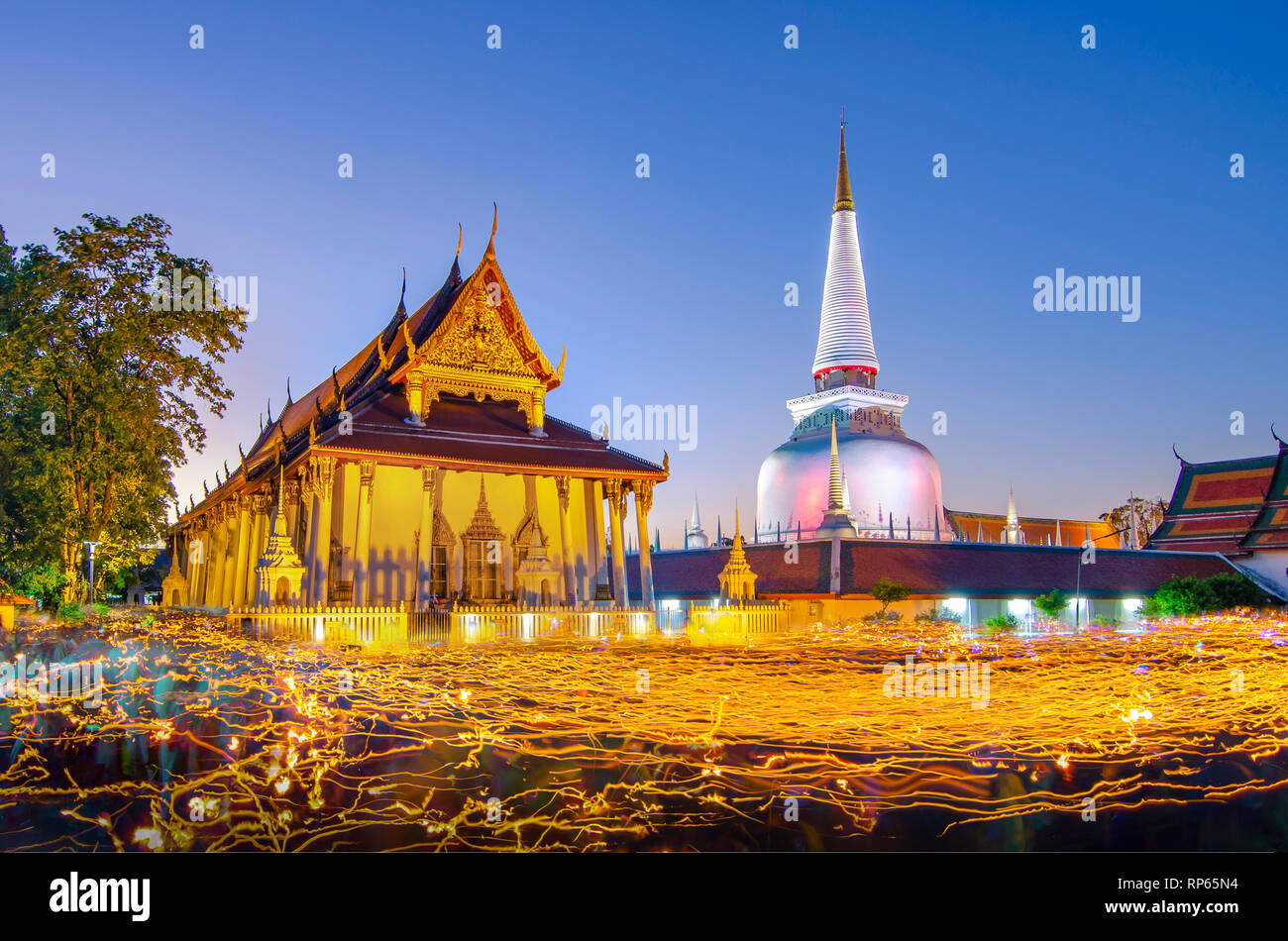 Wat Phra Mahathat Woramahawihan Nakhon Sri Thammarat Thailand Stock Photo