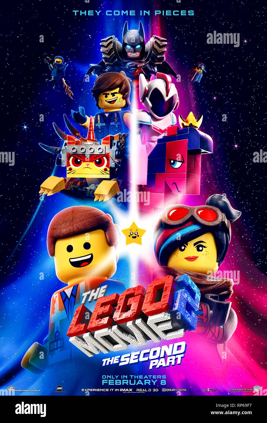 The Lego Movie 2: The Second Part (2019) directed by Mike Mitchell and starring Chris Pratt, Elizabeth Banks and Will Arnett. Stock Photo