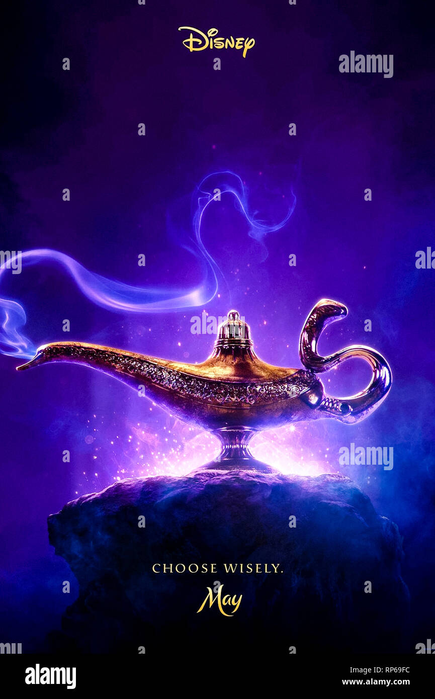 Aladdin (2019) directed by Guy Ritchie and starring Naomi Scott, Mena Massoud, Will Smith. US advance poster ***EDITORIAL USE ONLY***. Credit: BFA / Walt Disney Studios Stock Photo