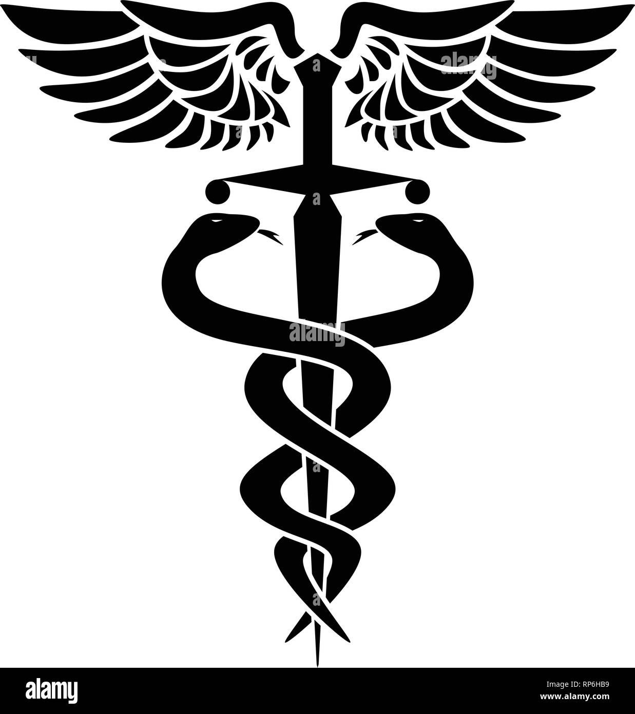 Caduceus medical symbol Stock Vector