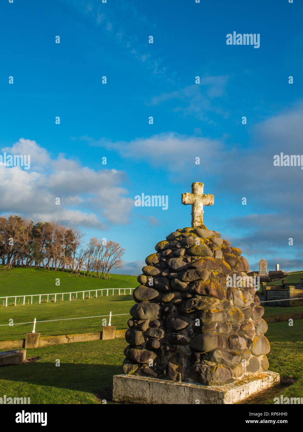 New Zealand Wars memorial cairn, Waihi Cemetery, South Taranaki, New