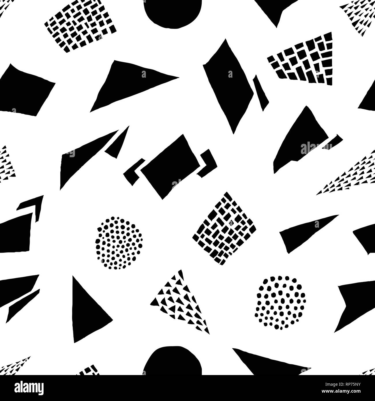 Abstract shapes and dots seamless pattern. Vector illustration for web, fashion, scrapbook, surface design Stock Vector