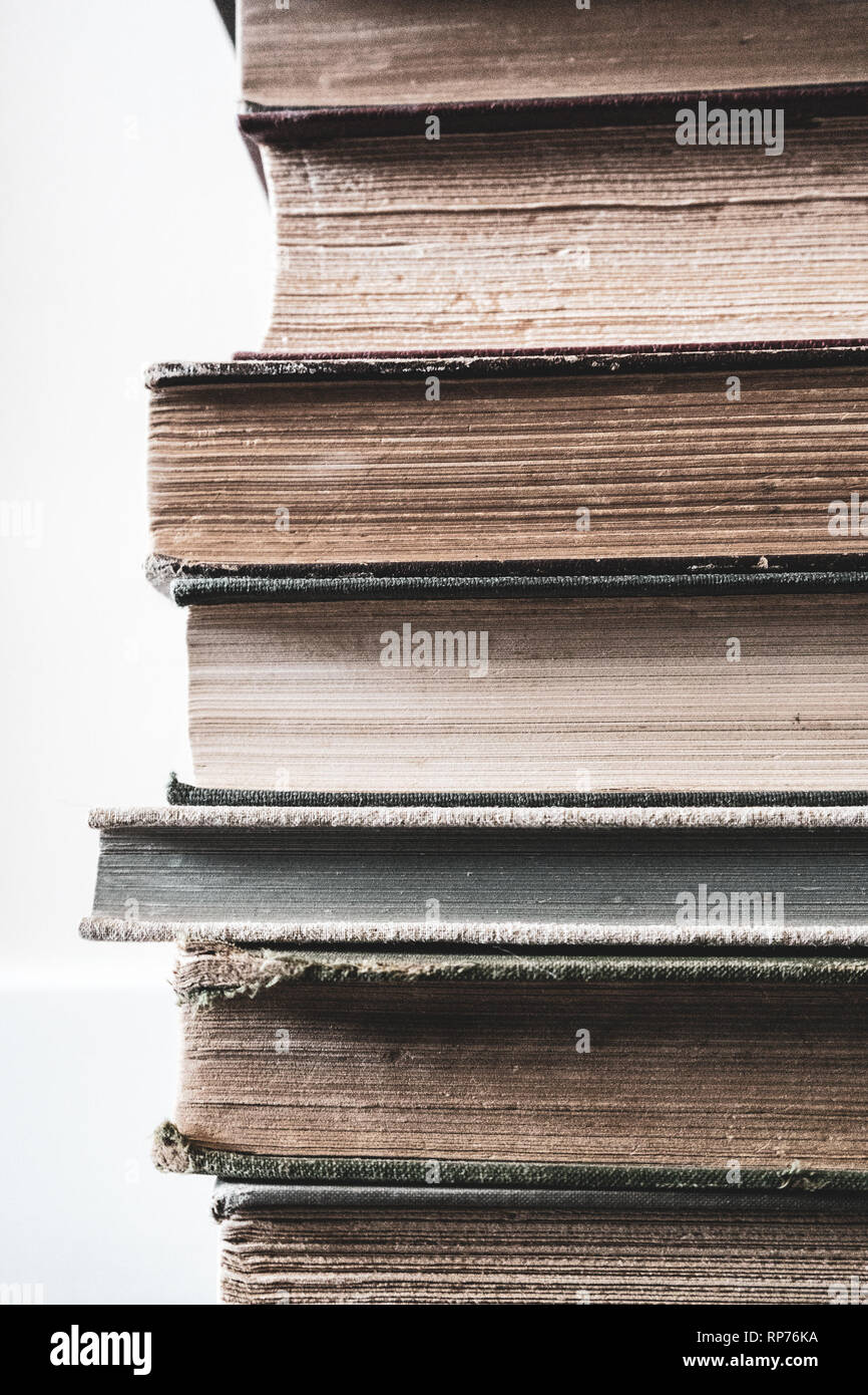 Stack of vintage books Stock Photo