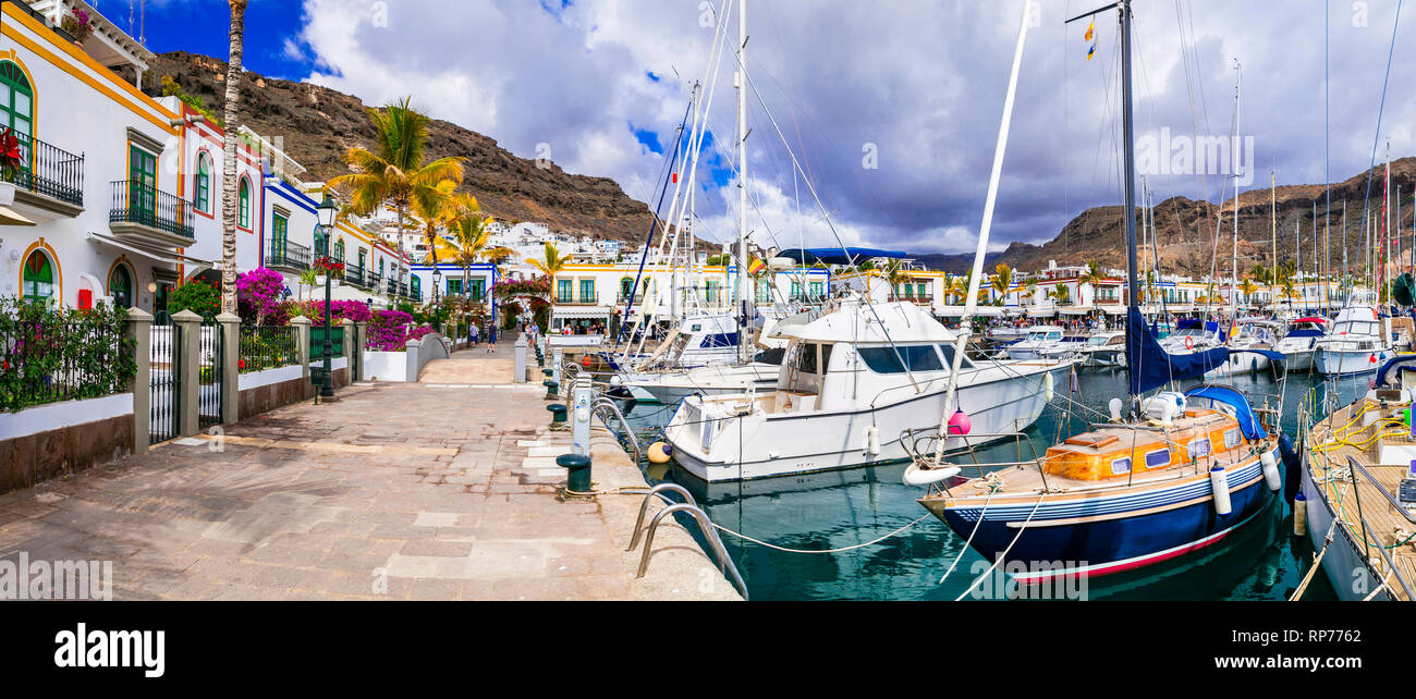 Landmarks of Gran Canaria. Scenic village Puerto de Mogan. Canary islands of Spain Stock Photo