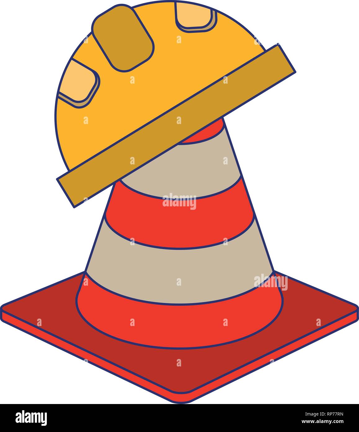 construction cone and helmet blue lines Stock Vector Image & Art Alamy
