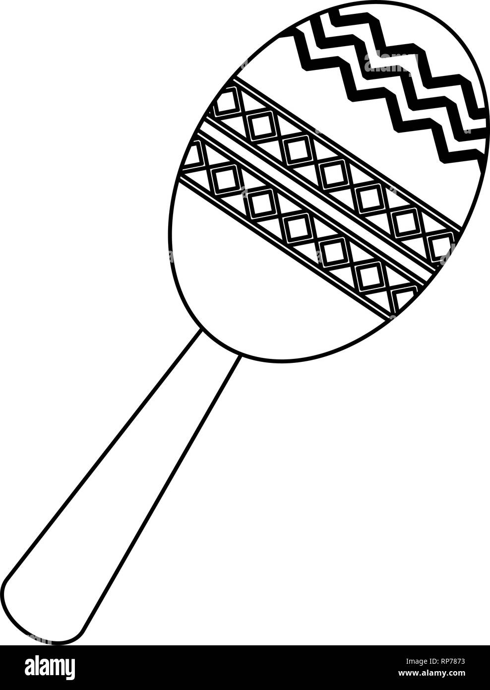 Maraca latin music instrument black and white Stock Vector Image & Art