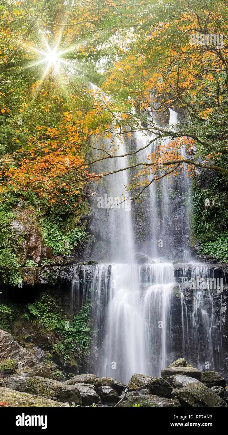 Autumn Yunshen waterfall in New Taipei City Sanxia District, New Taipei City, Taiwan Stock Photo