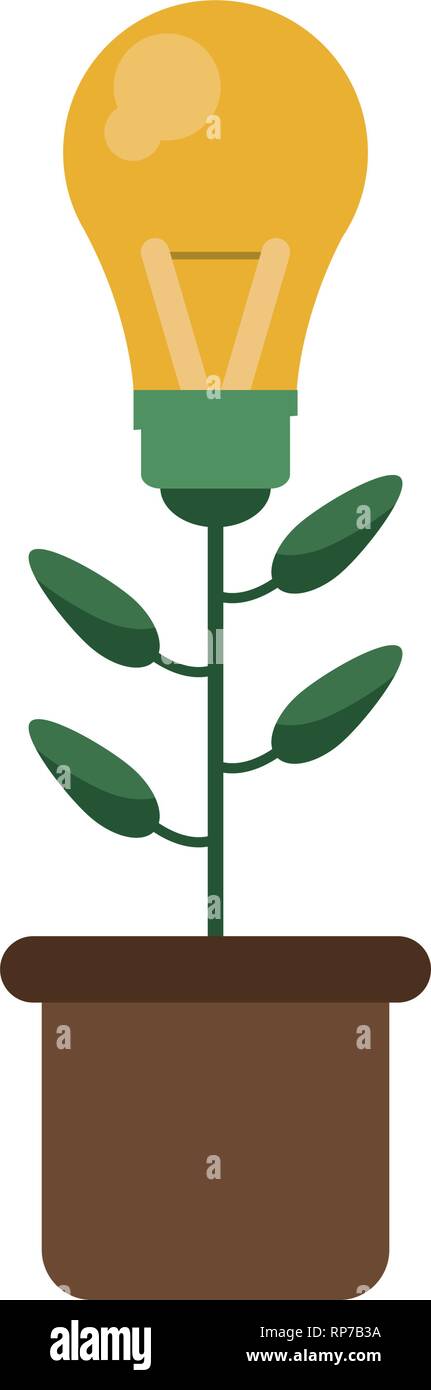 bulb light flower pot symbol Stock Vector Image & Art - Alamy