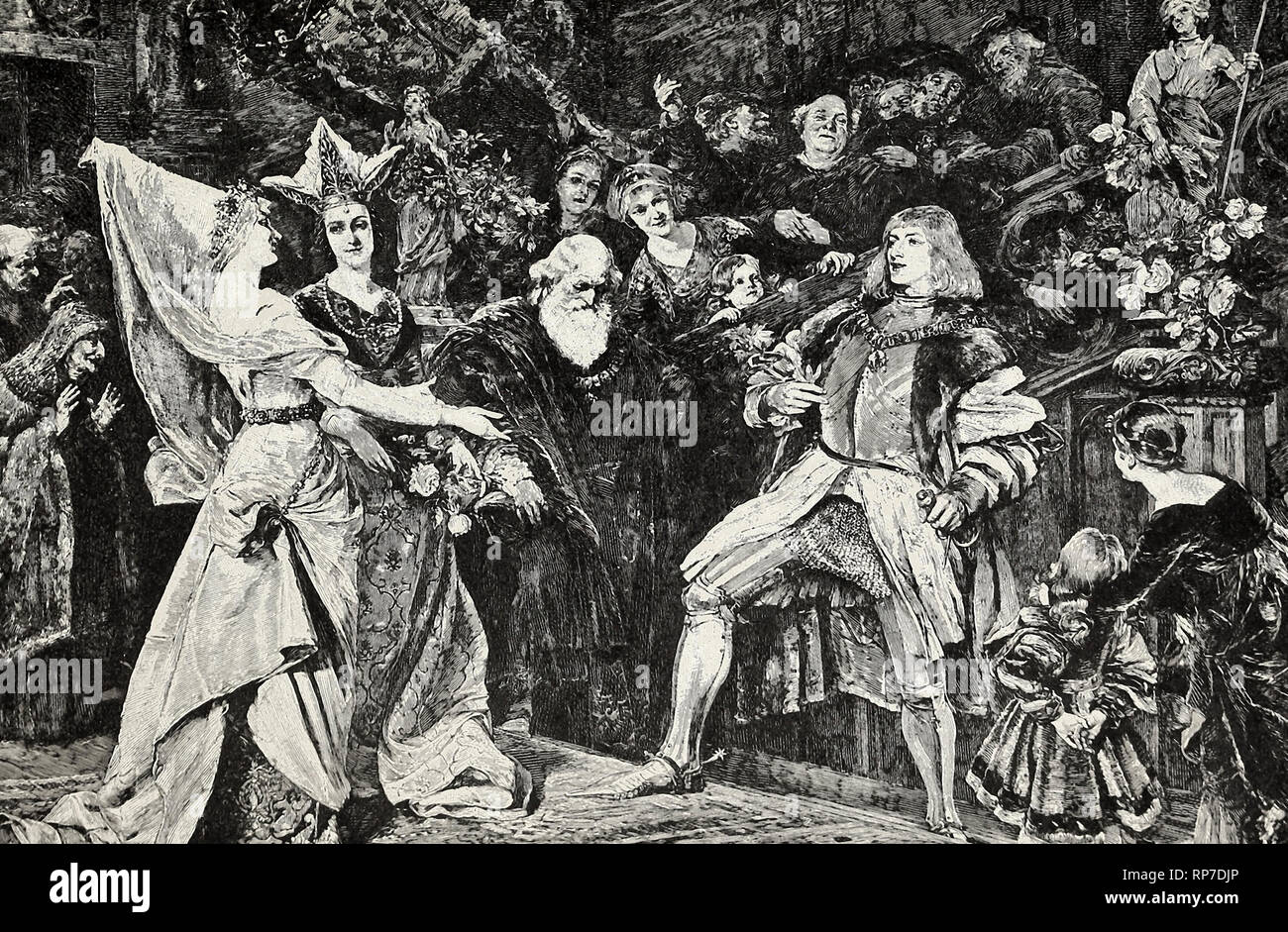 The Crisis of the Hapsburg Fortunes - Maximilian of Austria is bethrothed to the Great Heiress, Mary of Burgundy Stock Photo