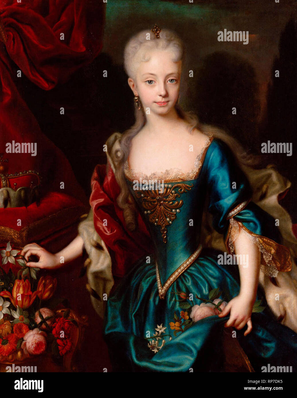 Archduchess Maria Theresia (1717-1780) at the age of eleven, knee-length - Andreas Moller, circa 1727 Stock Photo