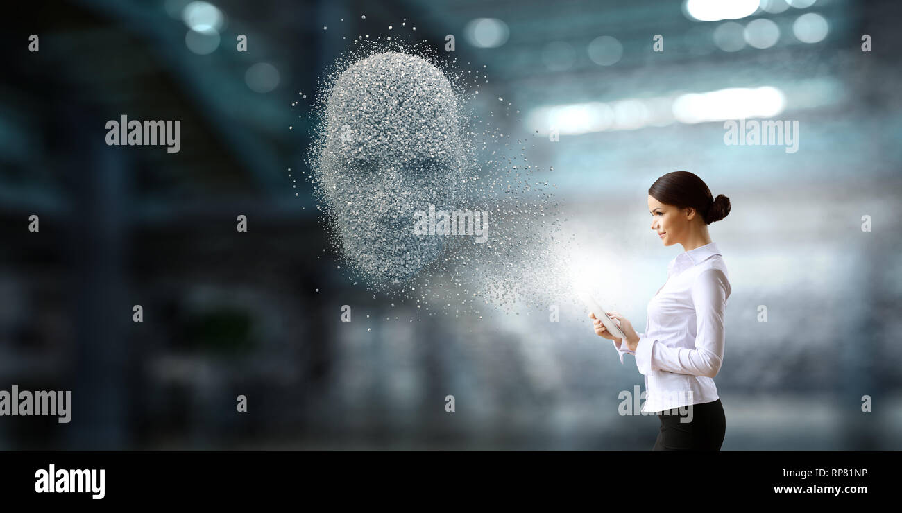 Artificial intelligence and future technologies. Mixed media Stock Photo