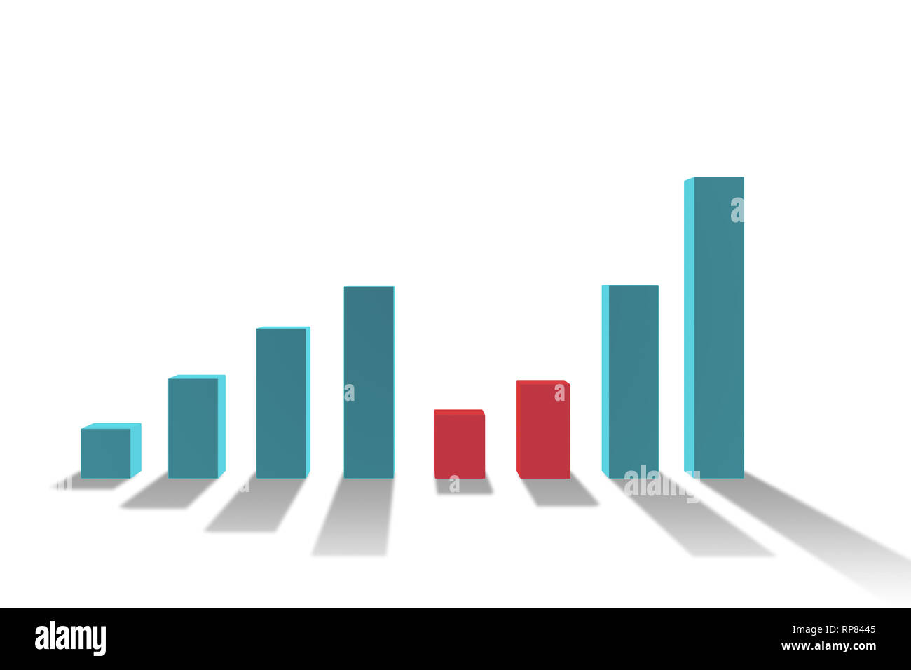 Bar chart showing growth - 3d rendering Stock Photo - Alamy