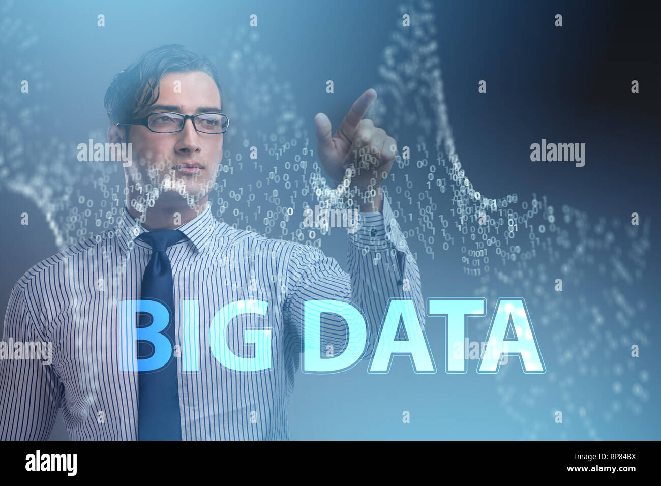 Fintech financial big data concept with analyst Stock Photo