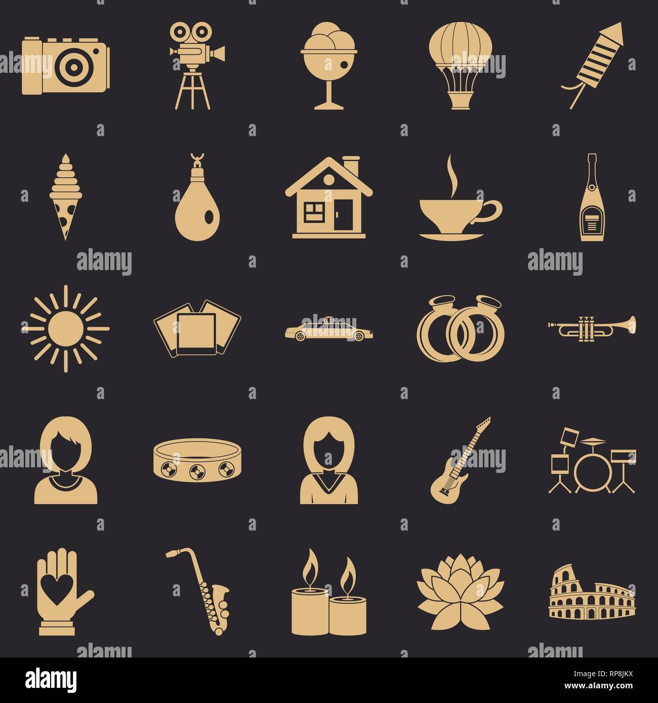 Photo icons set, simple style Stock Vector Image & Art - Alamy