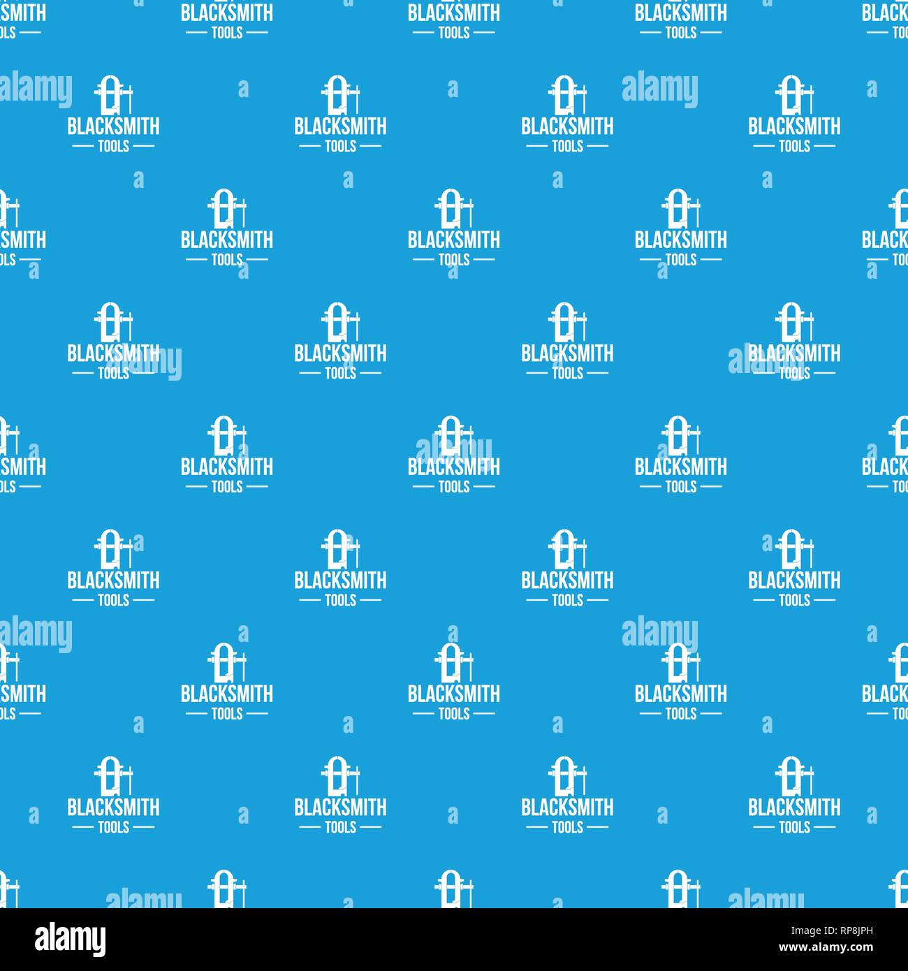 Blacksmith tool pattern vector seamless blue Stock Vector