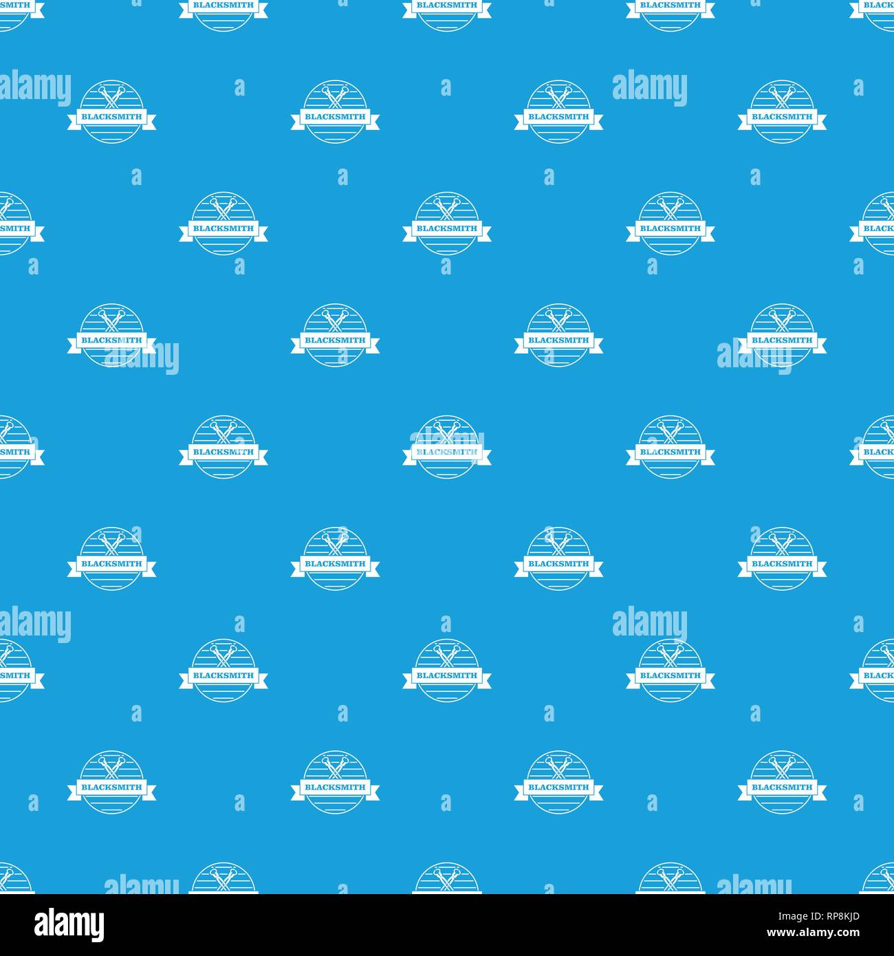 Hard blacksmith pattern vector seamless blue Stock Vector
