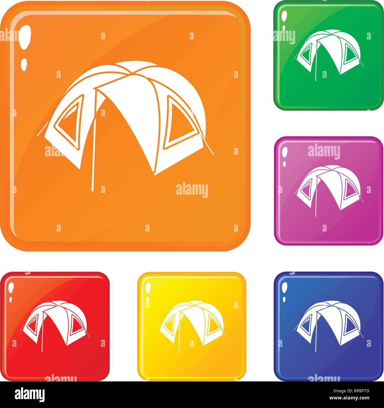 Tourist tent icons set vector color Stock Vector Image & Art - Alamy